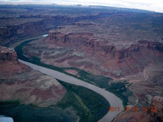 210 7q8. aerial - Utah - Mineral Canyon (Mineral Bottom) airstrip (soggy and wet)