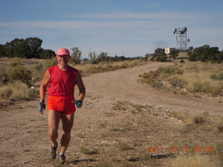 51 7qa. Cedar Mountain airstrip - Adam running (tripod)