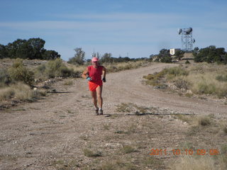 54 7qa. Cedar Mountain airstrip - Adam running (tripod)