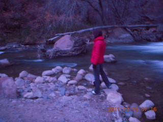 7 7sf. Zion National Park - pre-dawn Riverwalk - Olga on the Virgin River