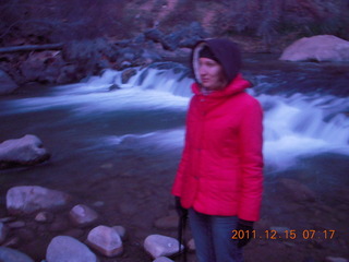 11 7sf. Zion National Park - pre-dawn Riverwalk - OIga on the Virgin River