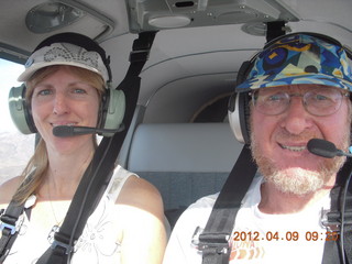 Mary abnd Carolyn and half of Adam flying in N8377W