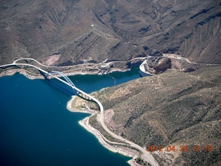 aerial - Roosevelt Lake - bridge and dam