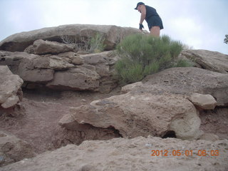 91 7x1. Canyonlands Murphy hike - Adam (tripod)