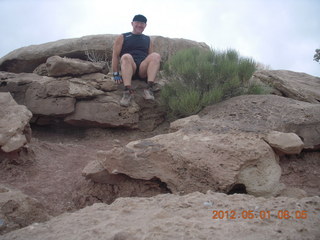 93 7x1. Canyonlands Murphy hike - Adam (tripod)