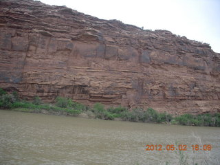276 7x2. Route 128 driving back from Onion Creek - tilted rocks or tilted river?