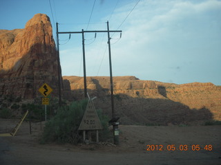 11 7x3. driving along the Colorado River - sign