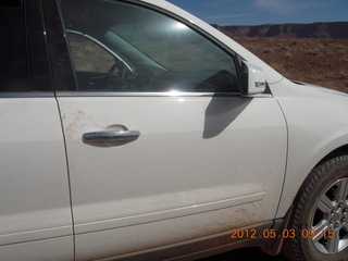 125 7x3. Chicken Corner drive - my dirty rental car