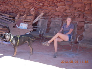 163 7x4. Caveman Ranch - dog and Stacy