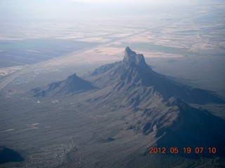 aerial - 'Young International' airstrip (AZ24) - making cement for fire pit