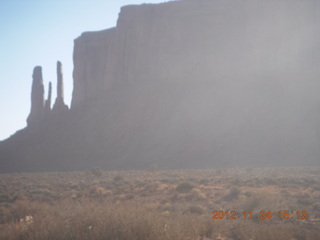 356 83q. Monument Valley tour - Three Sisters in silhouette