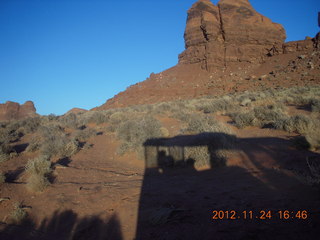 483 83q. Monument Valley tour - our vehicle's shadow