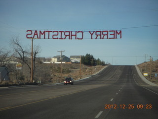60 84r. drive to Saint George - SAMTSIRHC YRREM sign