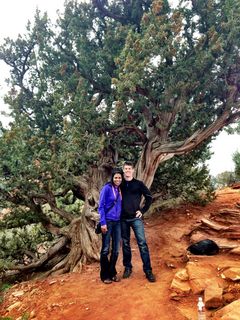 Sedona - Pink Jeep tour - Fatemah and Kevin and cool tree