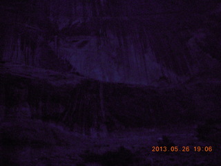 143 89s. night boat ride along the Colorado River - fish in the rock markings