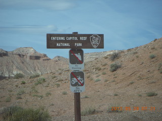 58 89u. Caineville Wash Road - Entering Capitol Reef National Park sign