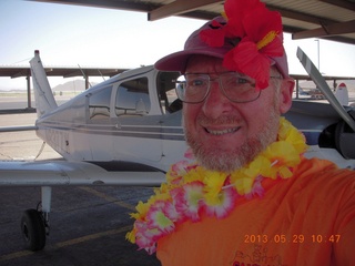 81 89v. aerial - Adam and leis and flower and N8377W at Deer Valley