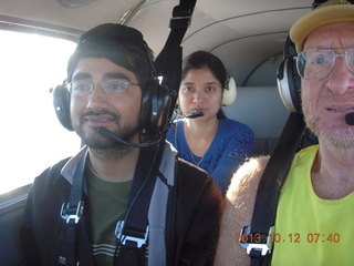 Div, Swati, and Adam flying in N8377W