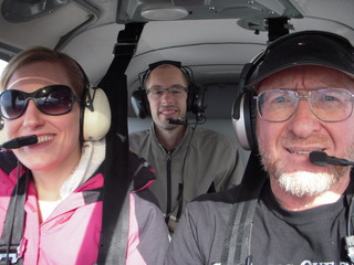 Hannah and Nova and Adam flying in N8377W