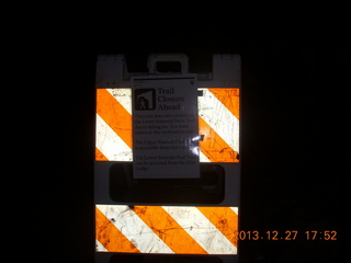 297 8gt. Zion National Park - Angels Landing hike - trail closure sign