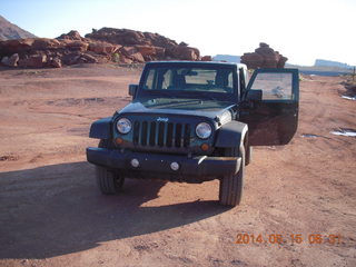 28 8mf. Potash Road drive - my rental Jeep