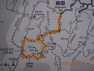 41 8mj. Canyonlands National Park - Needles - Elephant Hill + Chesler Park hike map