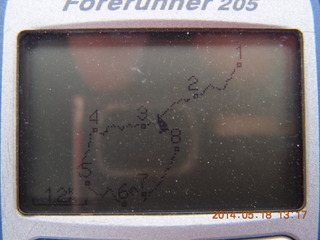 298 8mj. Canyonlands National Park - Needles - Elephant Hill + Chesler Park hike - Garmin Forerunner 205 GPS watch display