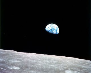 earthrise on the moon