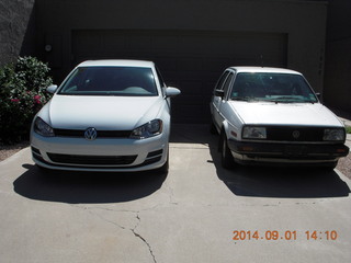 my new 2015 VW Golf and my old 1987 Golf