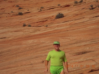 37 8t1. Zion National Park - Adam on slickrock (tripod and timer)