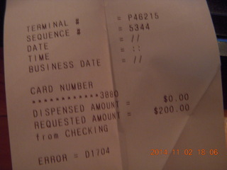 200 8t2. ATM wouldn't give me my money