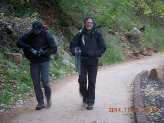 34 8t3. Zion National Park - dawn Riverwalk - more big tripods