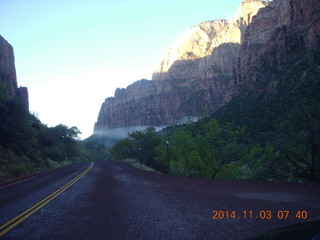 46 8t3. Zion National Park - strange low cloud/fog