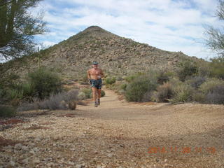 NH2T hike - Adam running (tripod and timer)