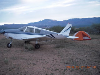Grapevine airstrip camping trip - N8377W and my tent