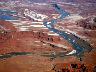 63 8v2. aerial - snowy canyonlands - Caveman Ranch airstrip