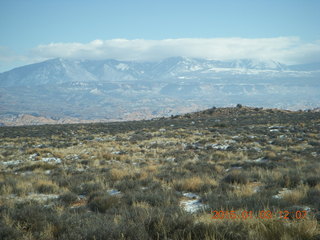 106 8v3. Arches National Park - driving - Lasal Mountains