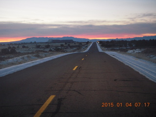 driving in Canyonlands- sunrise