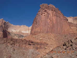 Canyonlands National Park - Lathrop trail hike - snow on slickrock