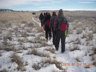115 8v4. Canyonlands National Park - Lathrop trail hike - pack of hikers I met