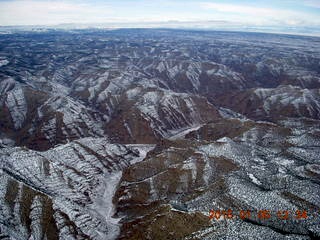 100 8v5. aerial - snowy canyonlands - Desolation Canyon