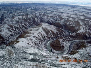 101 8v5. aerial - snowy canyonlands - Desolation Canyon