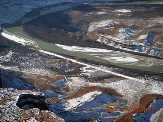 84 8v6. aerial - snowy canyonlands - Mineral Canyon airstrip
