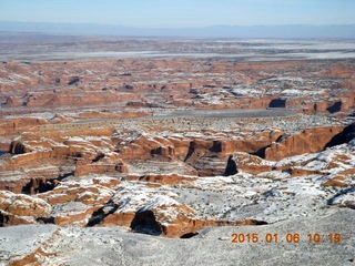 111 8v6. aerial - snowy canyonlands