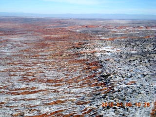 135 8v6. aerial - snowy canyonlands