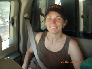 228 8zw. drive to Calamity Mine - very tough side road - Karen in back seat