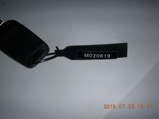 my VW Golf car key with the secret number