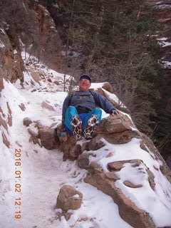 34 972. Zion National Park - Hidden Canyon hike - Adam and crampons