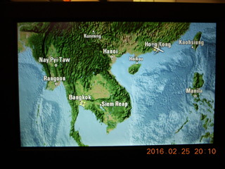 21 98r. long flights LAX to HKG to BKK- moving map