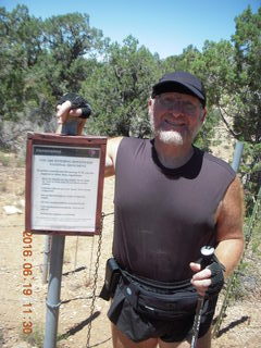 235 9ck. Cutthroat Castle hike sign + Adam